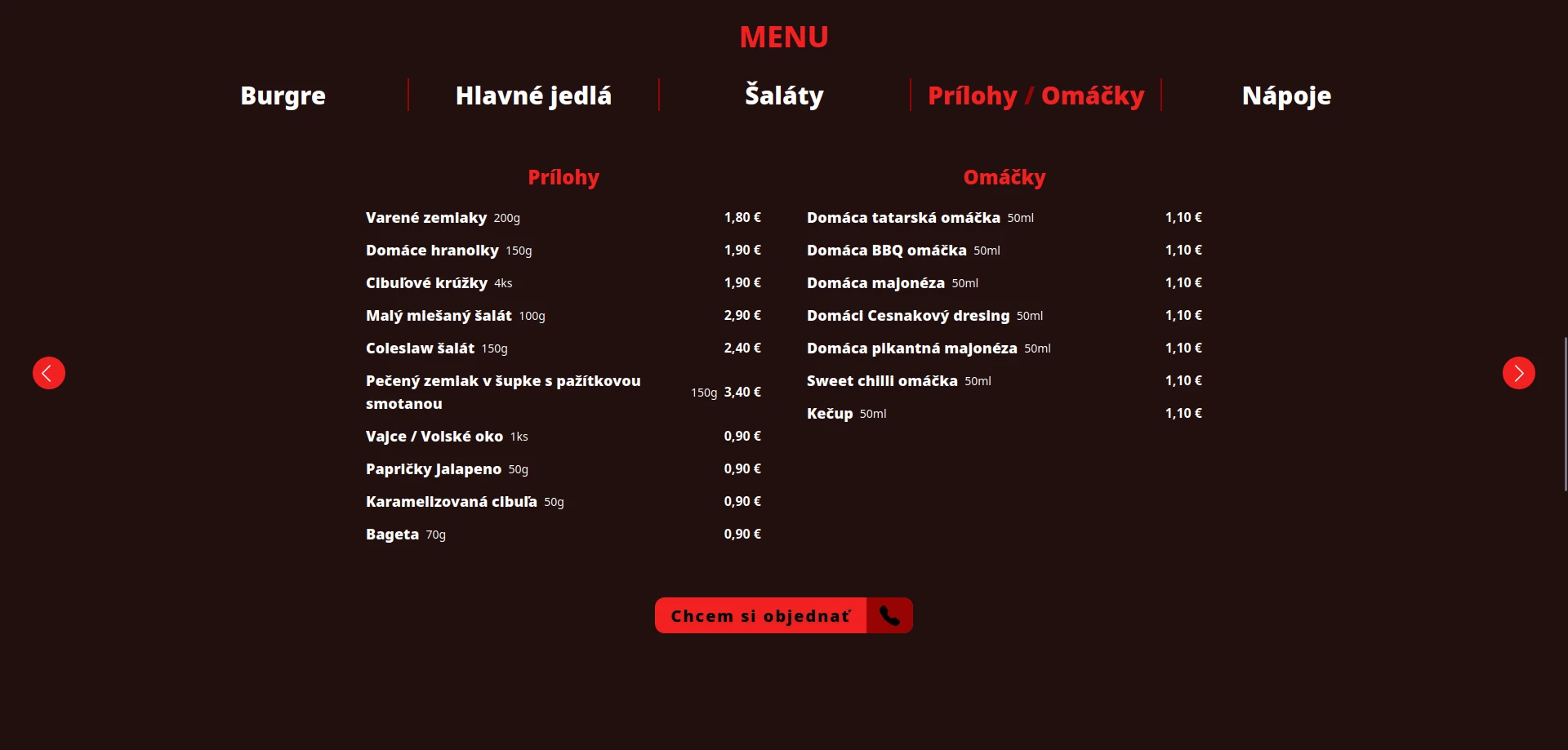 menu
